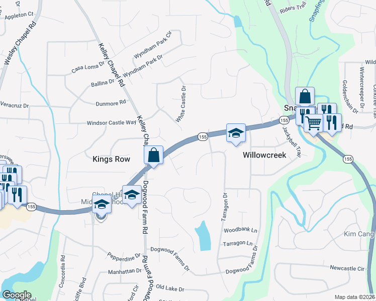 map of restaurants, bars, coffee shops, grocery stores, and more near 4335 Dogwood Trail in Decatur