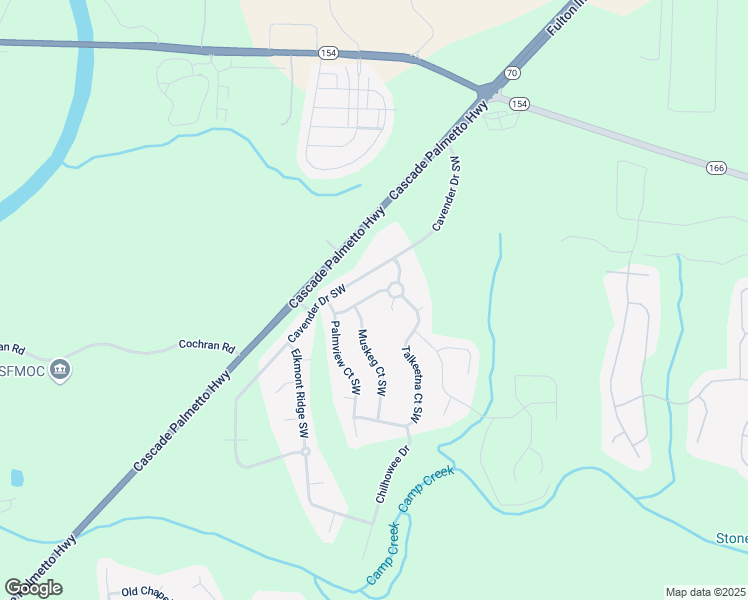 map of restaurants, bars, coffee shops, grocery stores, and more near 7110 Smithers Way Southwest in Atlanta