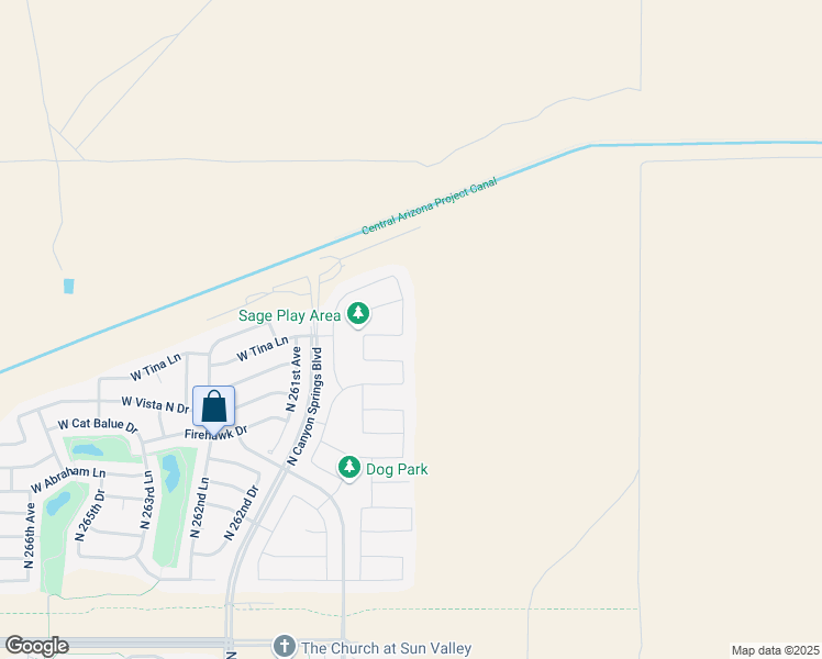 map of restaurants, bars, coffee shops, grocery stores, and more near 21935 North 259th Avenue in Buckeye