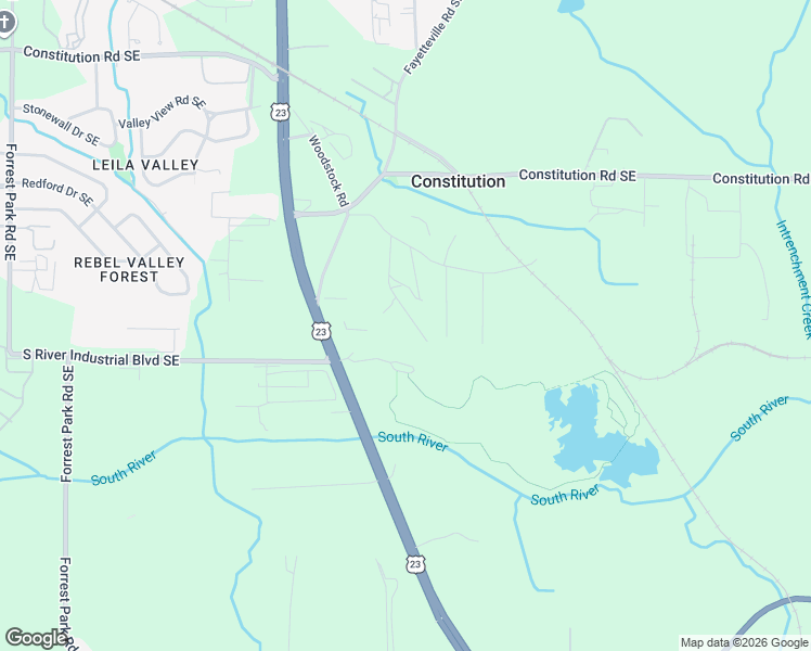 map of restaurants, bars, coffee shops, grocery stores, and more near 3421 Almand Road Southeast in Atlanta