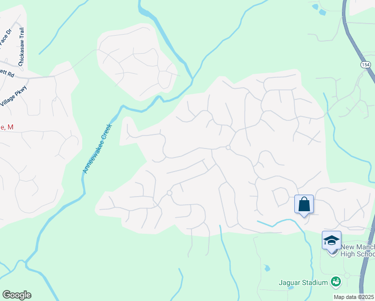 map of restaurants, bars, coffee shops, grocery stores, and more near 3160 Anneewakee Falls Parkway in Douglasville