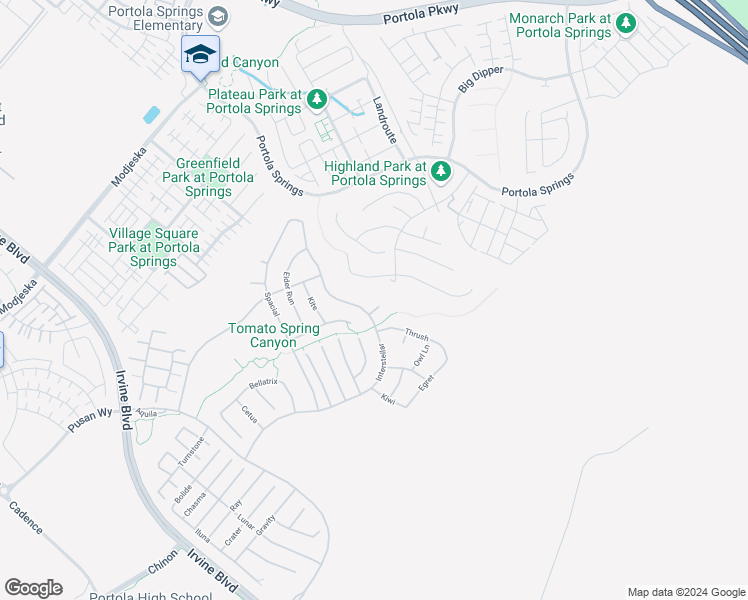 map of restaurants, bars, coffee shops, grocery stores, and more near 53 Gull Way in Trabuco Canyon