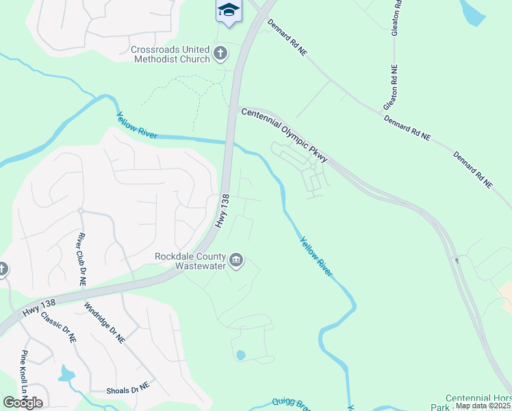 map of restaurants, bars, coffee shops, grocery stores, and more near 1780 Riverchase Circle Northeast in Conyers