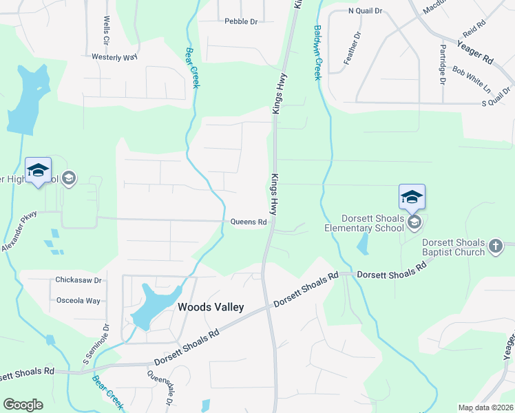 map of restaurants, bars, coffee shops, grocery stores, and more near 4461 Kings Highway in Douglasville
