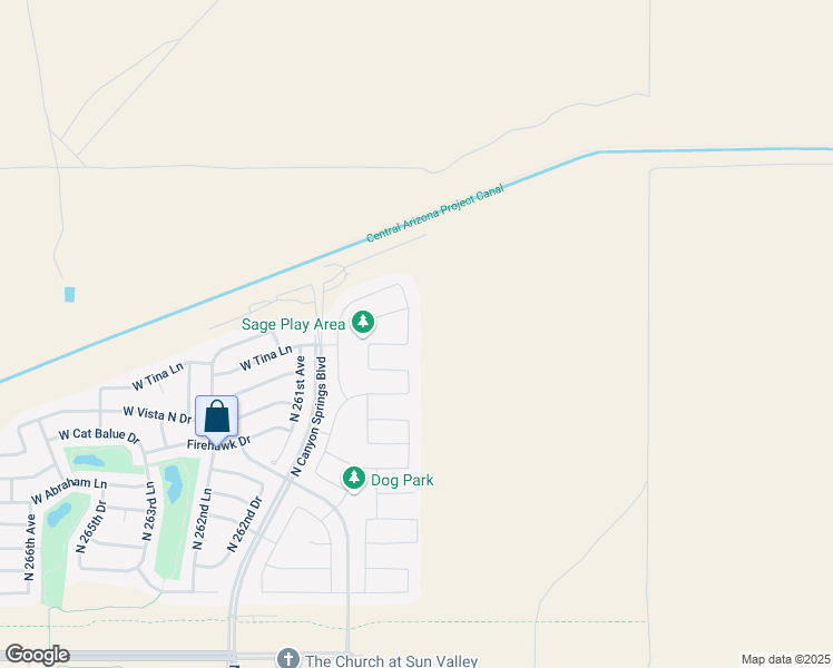 map of restaurants, bars, coffee shops, grocery stores, and more near 21935 North 259th Avenue in Buckeye