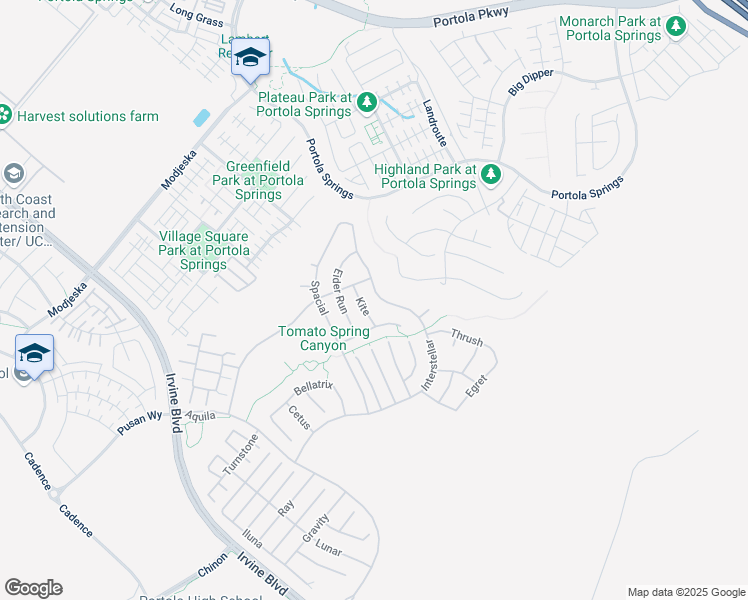map of restaurants, bars, coffee shops, grocery stores, and more near 86 Interstellar in Irvine
