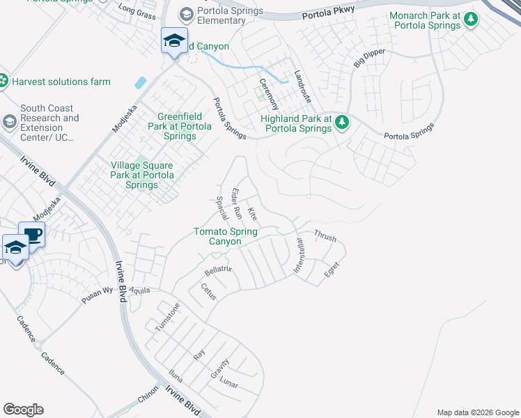 map of restaurants, bars, coffee shops, grocery stores, and more near 86 Interstellar in Irvine