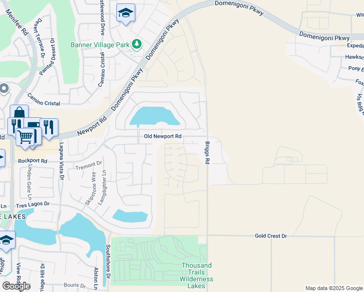 map of restaurants, bars, coffee shops, grocery stores, and more near 30009 Sunset Pier Drive in Menifee