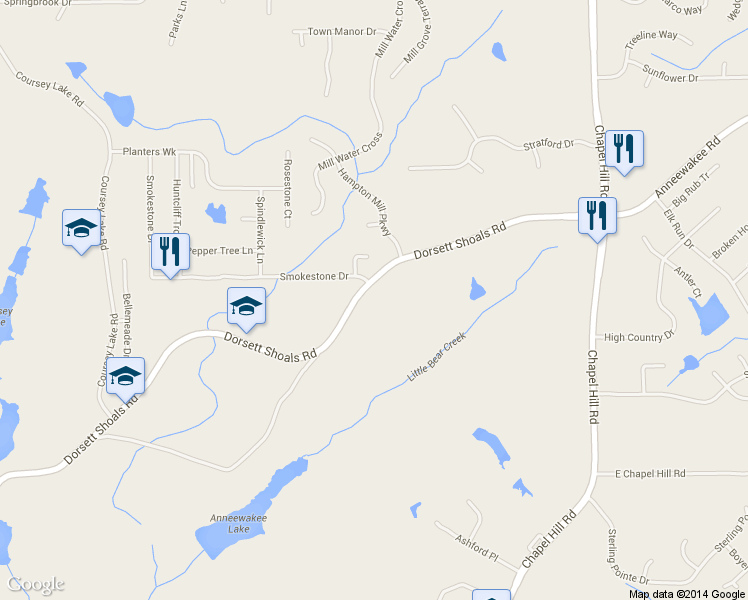 map of restaurants, bars, coffee shops, grocery stores, and more near 4571 Dorsett Shoals Road in Douglasville