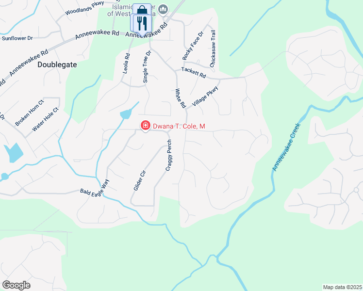 map of restaurants, bars, coffee shops, grocery stores, and more near 4443 White Road in Douglasville