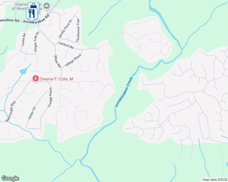 map of restaurants, bars, coffee shops, grocery stores, and more near 4381 Pipemaker Bluff in Douglasville
