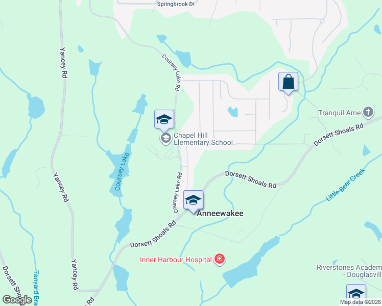 map of restaurants, bars, coffee shops, grocery stores, and more near 4469 Bellemeade Drive in Douglasville