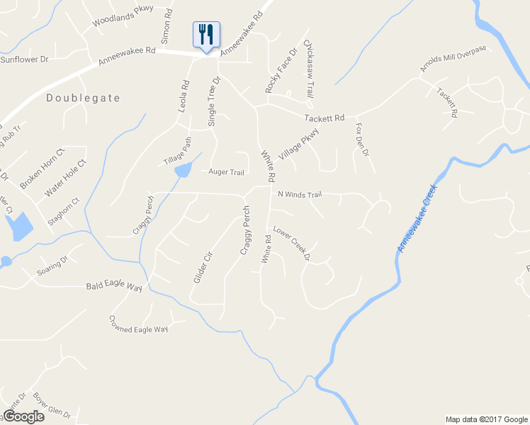 map of restaurants, bars, coffee shops, grocery stores, and more near 4437 White Road in Douglasville