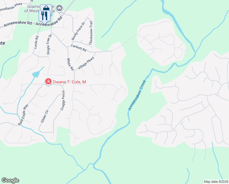 map of restaurants, bars, coffee shops, grocery stores, and more near 4423 Pipemaker Bluff in Douglasville