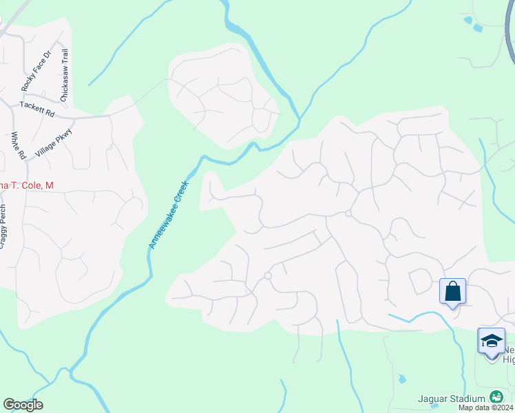 map of restaurants, bars, coffee shops, grocery stores, and more near 3275 Anneewakee Falls Parkway in Douglasville