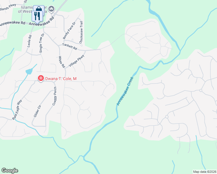 map of restaurants, bars, coffee shops, grocery stores, and more near 4412 Pipemaker Bluff in Douglasville