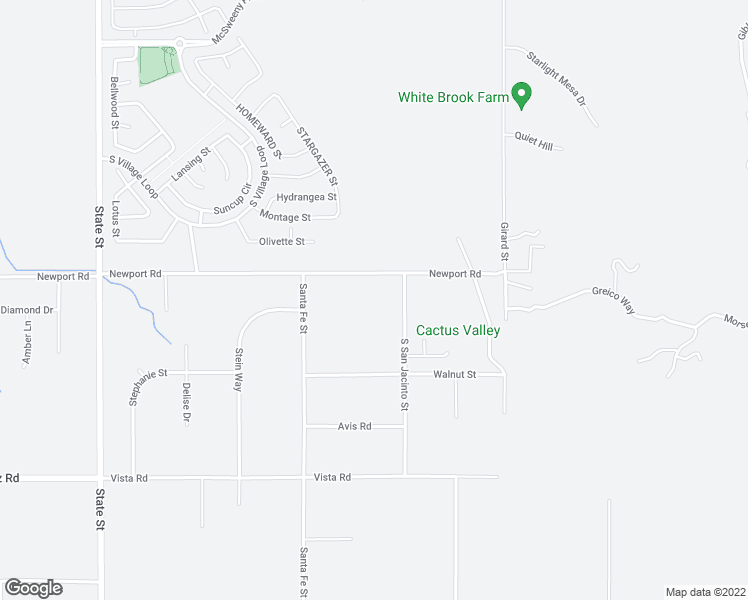 map of restaurants, bars, coffee shops, grocery stores, and more near 40161 Newport Road in Hemet