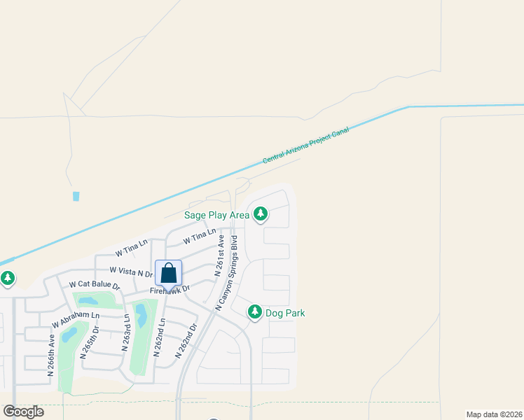 map of restaurants, bars, coffee shops, grocery stores, and more near 25932 West Sands Drive in Buckeye