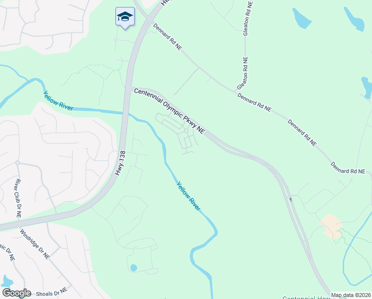 map of restaurants, bars, coffee shops, grocery stores, and more near 634 Keswick Village Court Northeast in Conyers