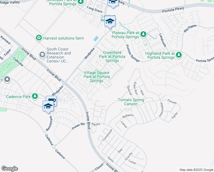 map of restaurants, bars, coffee shops, grocery stores, and more near 106 Leafy Twig in Irvine