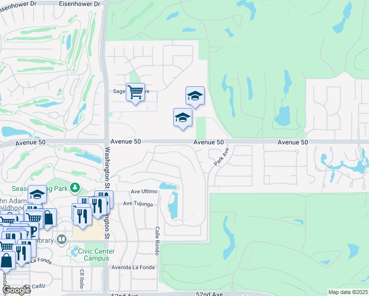 map of restaurants, bars, coffee shops, grocery stores, and more near 78865 Grand Traverse Avenue in La Quinta