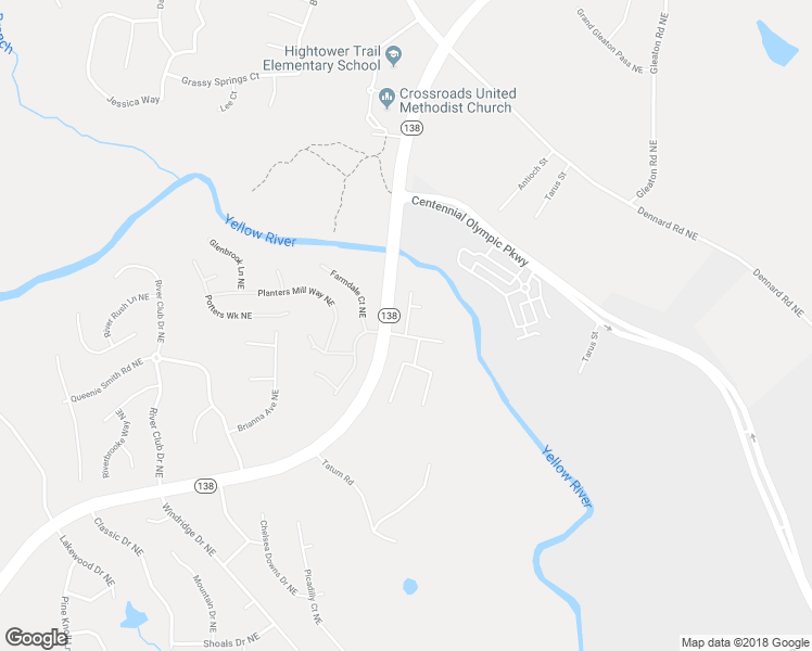 map of restaurants, bars, coffee shops, grocery stores, and more near 2603 Shore Wood Court Northeast in Conyers