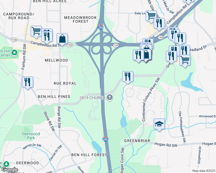 map of restaurants, bars, coffee shops, grocery stores, and more near in 