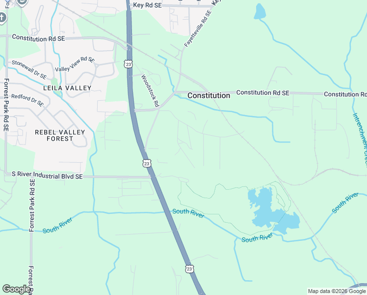 map of restaurants, bars, coffee shops, grocery stores, and more near 3421 Almand Road Southeast in Atlanta