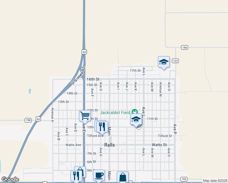 map of restaurants, bars, coffee shops, grocery stores, and more near in Ralls