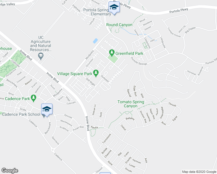 map of restaurants, bars, coffee shops, grocery stores, and more near 103 Leafy Twig in Irvine
