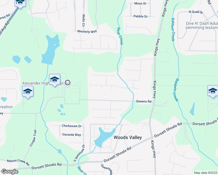 map of restaurants, bars, coffee shops, grocery stores, and more near 6290 South Skyline Drive in Douglasville