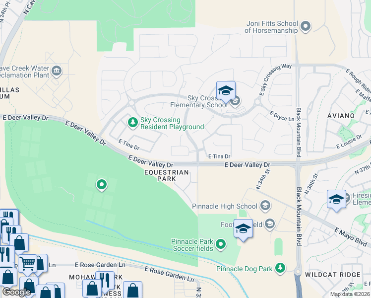 map of restaurants, bars, coffee shops, grocery stores, and more near 21918 North 31st Place in Phoenix
