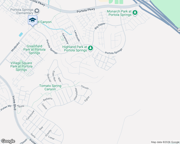 map of restaurants, bars, coffee shops, grocery stores, and more near 101-149 Howe Drive in Trabuco Canyon
