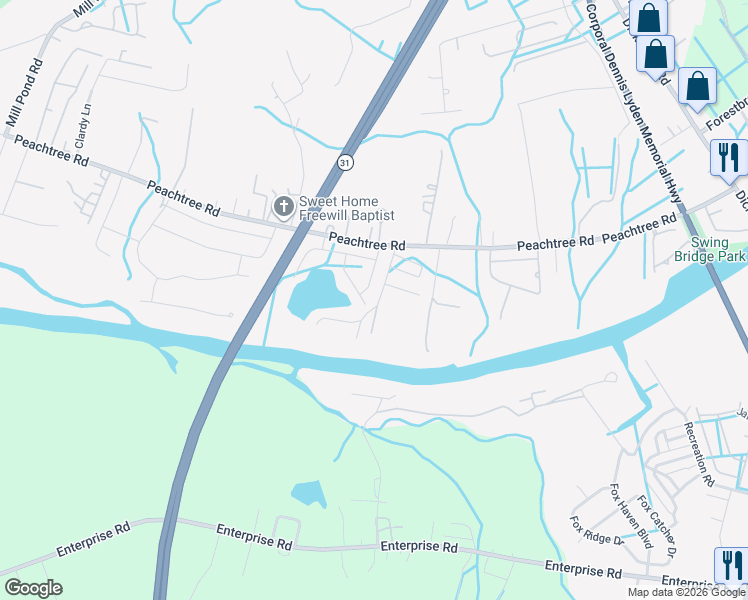 map of restaurants, bars, coffee shops, grocery stores, and more near 6075 Renata Lane in Myrtle Beach