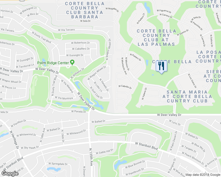 map of restaurants, bars, coffee shops, grocery stores, and more near 13505 West Clearwater Court in Sun City West