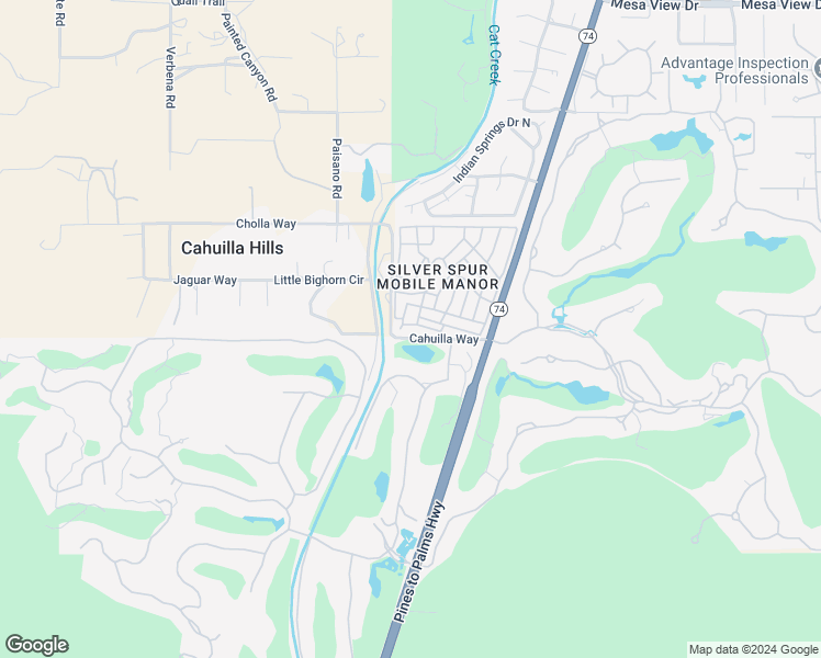 map of restaurants, bars, coffee shops, grocery stores, and more near 12 Yucca Lane in Palm Desert