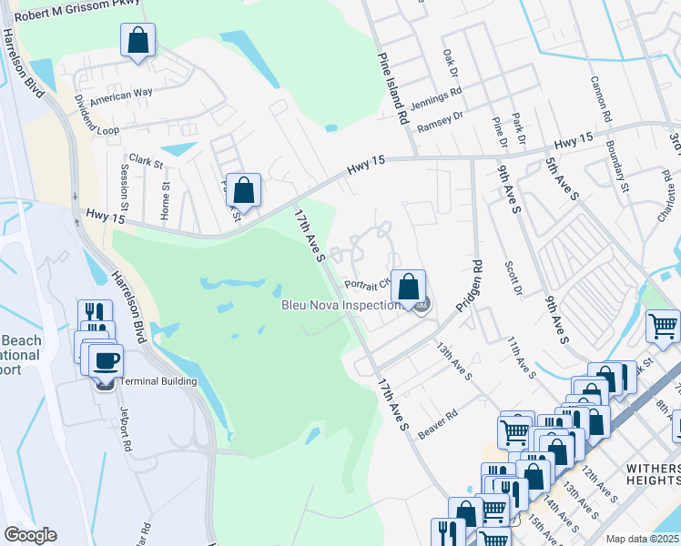 map of restaurants, bars, coffee shops, grocery stores, and more near 1002 Portico Loop in Myrtle Beach