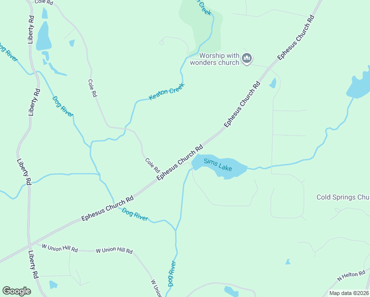 map of restaurants, bars, coffee shops, grocery stores, and more near 9270 Ephesus Church Road in Villa Rica