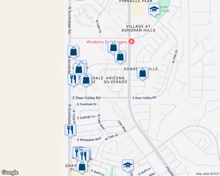 map of restaurants, bars, coffee shops, grocery stores, and more near 124 Duster Road in Scottsdale