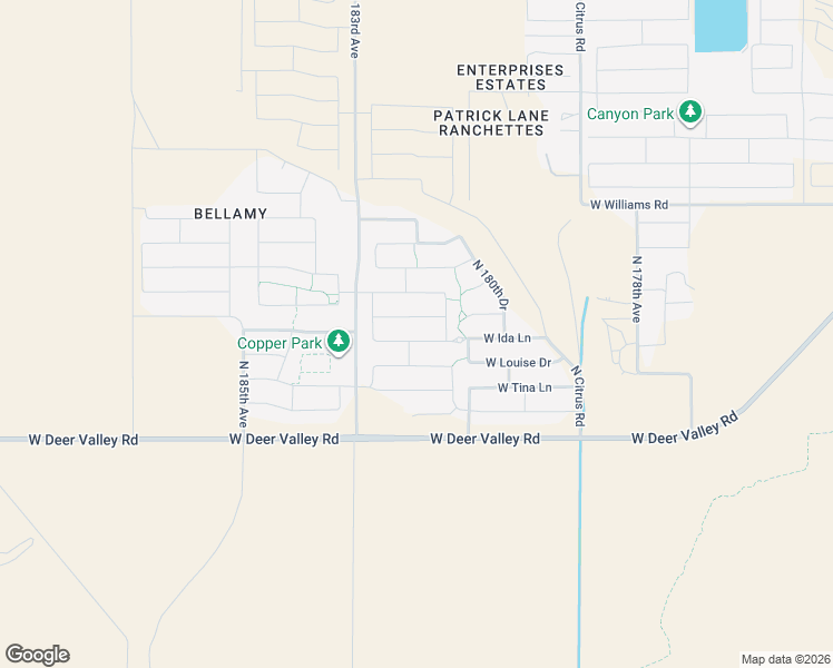map of restaurants, bars, coffee shops, grocery stores, and more near 18198 West Ida Lane in Surprise