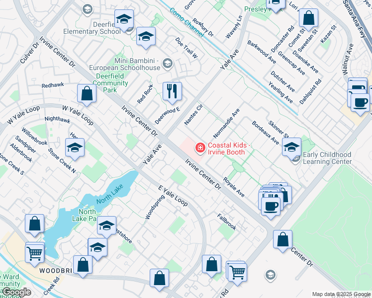 map of restaurants, bars, coffee shops, grocery stores, and more near 4902 Irvine Center Drive in Irvine