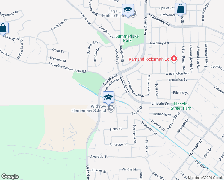 map of restaurants, bars, coffee shops, grocery stores, and more near 29320 Maritime Circle in Lake Elsinore