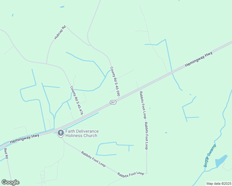 map of restaurants, bars, coffee shops, grocery stores, and more near 17 County Road S-45-590 in Kingstree