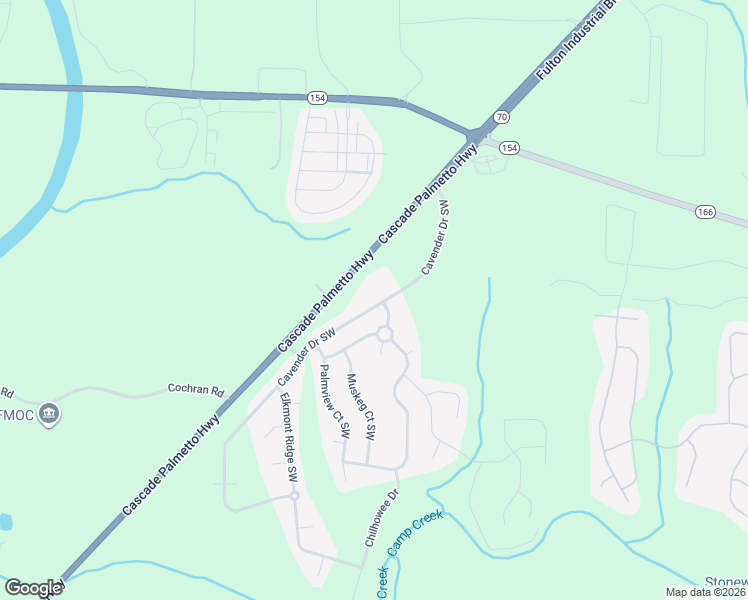 map of restaurants, bars, coffee shops, grocery stores, and more near 7250 Cavender Drive Southwest in Atlanta