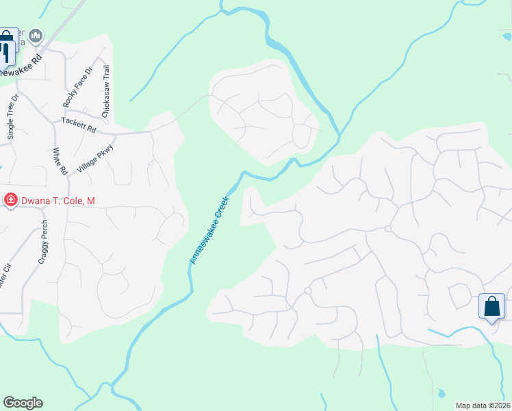 map of restaurants, bars, coffee shops, grocery stores, and more near 3430 Anneewakee Falls Parkway in Douglasville