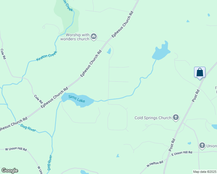 map of restaurants, bars, coffee shops, grocery stores, and more near River Bend Court in Villa Rica