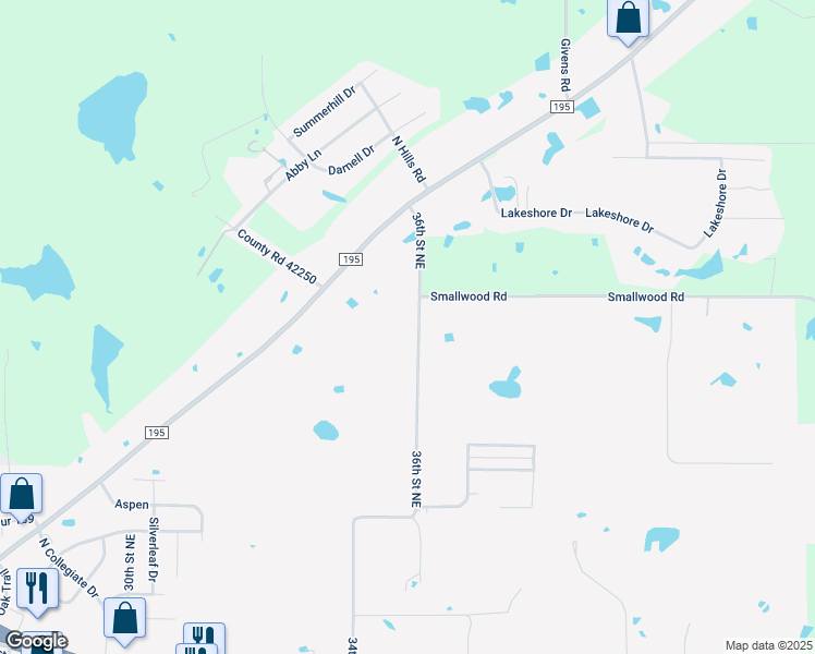 map of restaurants, bars, coffee shops, grocery stores, and more near 2325 36th Street Northeast in Paris