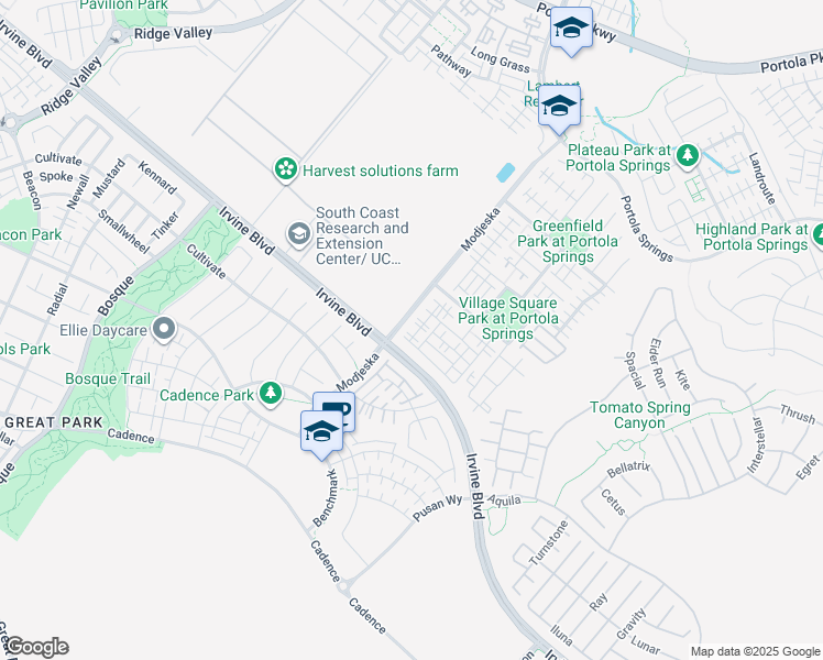 map of restaurants, bars, coffee shops, grocery stores, and more near 1316 Family Tree in Irvine