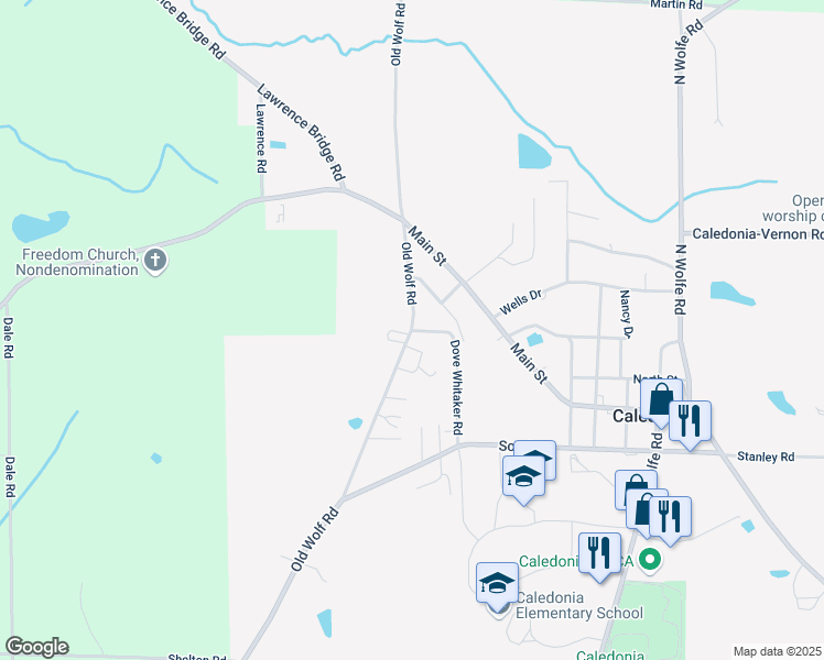 map of restaurants, bars, coffee shops, grocery stores, and more near Old Wolf Road in Hamilton