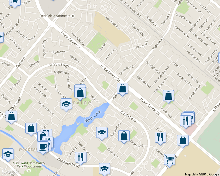 map of restaurants, bars, coffee shops, grocery stores, and more near 6 Clove Blossom in Irvine